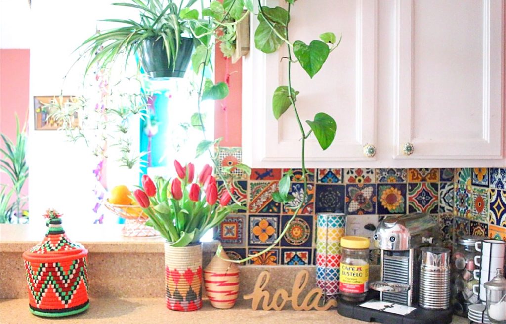 bohemian style kitchen talavera tiles