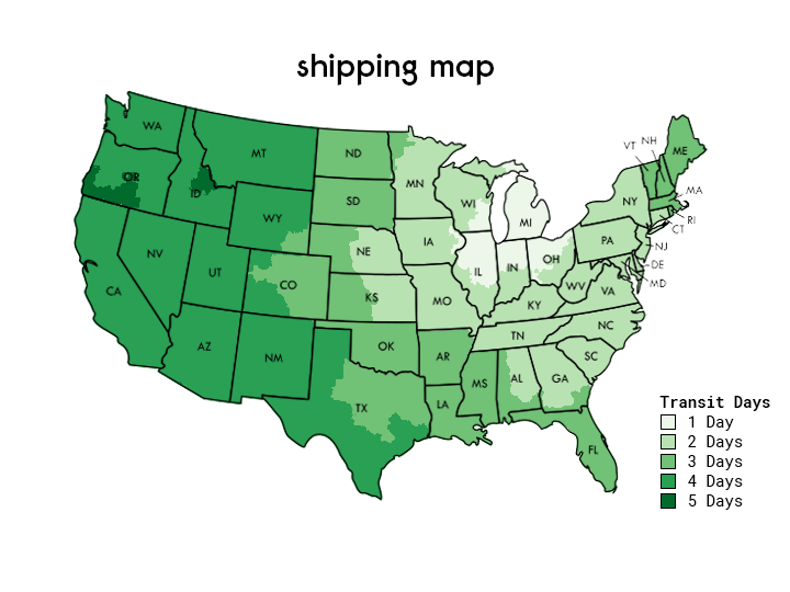 UPS shipping zone map