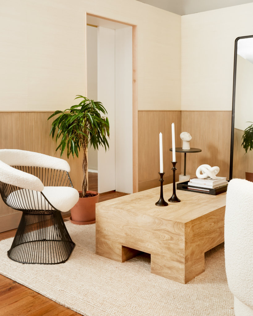 Living room designed by designer Bobby Berk for Small/Cool Experience for Apartment Therapy