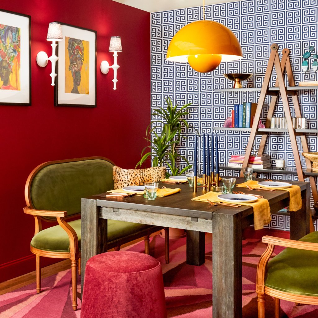 Dining room designed by designer Michelle Fahmy for Small/Cool Experience for Apartment Therapy